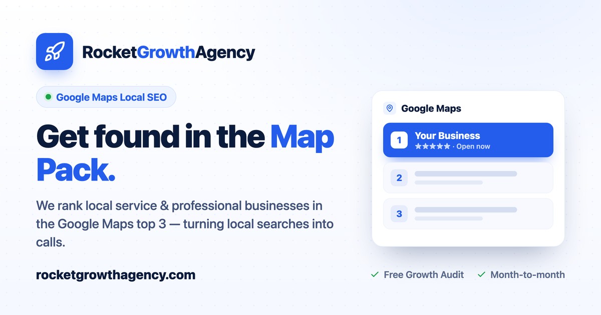 Google Maps Rockets Rocket Growth Agency | Google Maps Local SEO for Predictable Leads